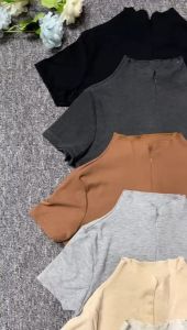 Ami Collection - Atasan Wanita Rib Zipper / Atasan Wanita Lengan Pendek / Croptop