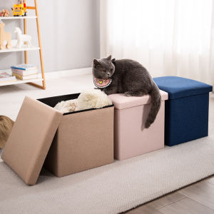 Storage Boxes Rectangular Storage Stool with cover Folding Container Closet Organizer Chair