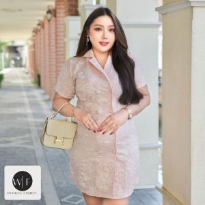 Women Plus Size Dress DS30 ชุดเดรสสาวอวบ  (XL 38-46”)  เดรสออกงานสาวอวบ เสื้อผ้าสาวอวบ แฟชั่นสาวอวบ ชุดไปงานแต่ง เดรส