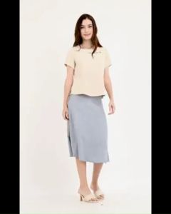 Krizia Wave Neck Detail Blouse Top