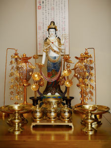 HENANSHENGZHONG | Golden Lotus Incense Burner Home Buddhist Supplies