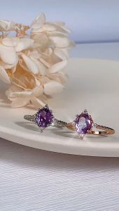 Her Jewellery Moya Dusha Alexandrite Ring - Exquisite Lab-Cultivated Alexandrite Gem plated with 18K Gold