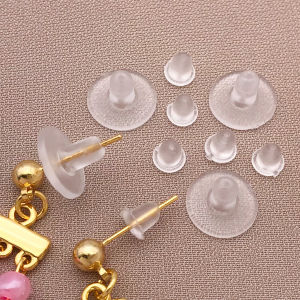 100/300/500pcs/lot Silicone Earring Stoppers Comfortable Ear Studs Back Closure Clear Earrings Closures for Women and Girls
