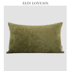 โมเดิร์น เรียบง่าย สีเขียว เท็ดดี้กำมะหยี่หมอนบ้านห้องนั่งเล่นโซฟาเบาะพนักพิงหมอนบ้านสิ่งทอหมอนปลอก