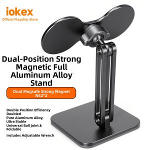 iokex | Magsafe Magnetic Dual Position Desktop Stand Adjustable Elevation Rotating Aluminum 17mm Ball Head