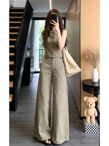 Ge·an·fei | Attractive New Sleeveless Top & Wide Leg Pants Set