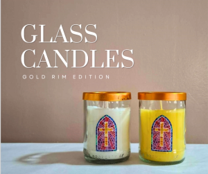 GLASS CANDLE WITH GOLD RIM 125g - SMOKELESS | CLEAN BURNING - SOLD PER PC. by CraftCandle