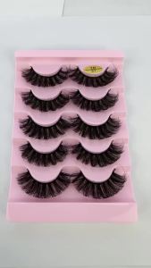 Cat Eye Eyelashes 3D Natural False Lashes D Curl Fluffy Soft Cross 5/7 Pairs Manga Lashes Wispy Natural Eyelash Extension Makeup