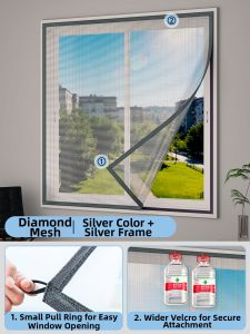 SPORUNTAMED | Magnetic Insect-Proof Self-Installation Adhesive Window Screen