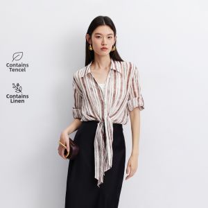 Vero Moda | Autumn Winter 2026 Plaid Ramie Patchwork Striped Womens Shirt