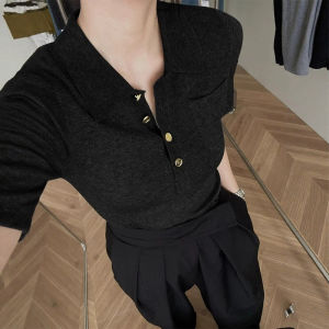 DUOFEIYAN | Vintage Elegant Short Sleeve Ice Silk Polo Shirt