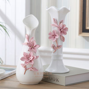 Bình Hoa Gốm Trắng Trang Trí Phòng Khách TV Tủ Trang Trí Bàn Ăn Phòng Cưới Trang Trí Thủ Công Mỹ Nghệ Gốm Sứ Nhỏ Hiện Đại Đơn Giản