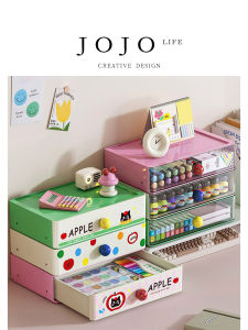 Modern Minimalist Desktop Storage Box Drawer Style Multi-Purpose Organizer Plastic Step Shape for Everyones Daily Use