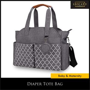 Diaper Tote Bag With Changing Station Upgrade Multi-Function Baby Bag With Adjustable Shoulder Strap Insulated Pockets