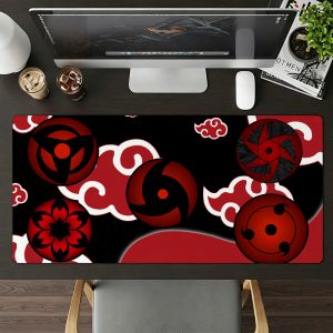NARUTO | A-Akatsuki Red Cloud Tấm Lót Chuột Lớn Chống Trượt Bằng Cao Su Chống Thấm Nước Có Viền Được Khâu Để Chơi Game Và Sử Dụng Văn Phòng