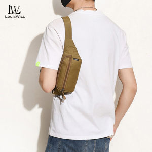 LouisWill กระเป๋าคาดเอวแนวสปอร์ตสำหรับผู้ชายกระเป๋าผู้ชายแฟชั่นสะพายไหล่กระเป๋ากีฬาสะพายไหล่กระเป๋าคาดหน้าอกกันน้ำกระเป๋าคาดเอวกระเป๋าวิ่งแบบพกพา Tas Gym สำหรับวิ่งเดินป่าปั่นจักรยาน