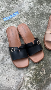 Sandal Wedges Wanita Terbaru 2025 Selop Jelly Motif Gesper Fashion Simpel Trendi
