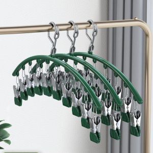 1PC Stainless Steel Hangers with Clips Multifunctional Clothes Drying Rack Hanging Closet Organizer Space