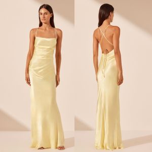 Maidsmaid Gown 2025 Elegant Satin Long Dress Simple Slimming Forest System Fairy Atmosphere Bridal Party Wear High Waist Floor Length