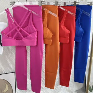 2 Piece Yoga Clothes Womens AthleticWear Gymwear Workout Clothes Gym Crop Top High Waist Legging Fitness Bra Set Sports Suits👚