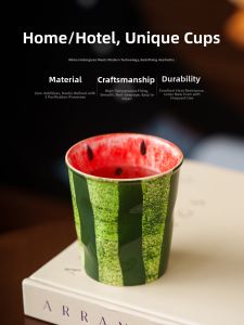 YOGEHOME | Hand-painted Watermelon Home Use Elegant Latte Art Mug