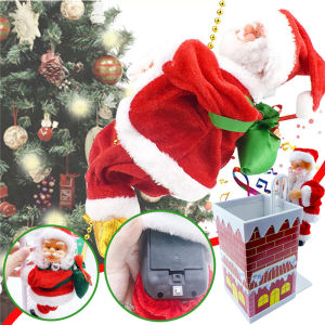Electric Musical Climbing Ladder Santa Claus LED Xmas Toys Tree Party Home Decoration