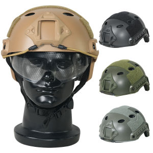 Tactical Helmet Fast PJ Airsoft Helmet with Goggles ABS CS Riding Shooting Helmets Outdoor Sports Head Protection Gear
