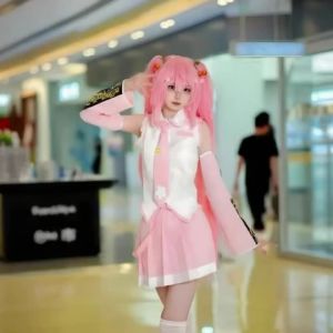 Hồng Miku Trang Phục Hóa Trang Bộ Nữ Anime Hatsune Miku MIKU JK Váy Tóc Giả Phụ Kiện Bao Gồm Lễ Hội Halloween Bộ Trang Phục