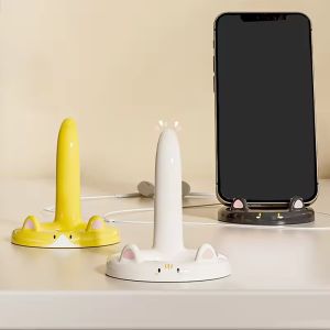 Cute Cartoons Phone Holder / Portable Plastic Desktop Phone Stand / Creative Cat Design Smartphone Lazy Holder / for Watching Videos & Calls