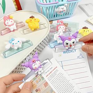 Kẹp giấy Kẹp tài liệu nhựa trong charm kuromi dễ thương LILA KKUBEO17