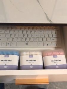 Hộp 200 Chiếc Tăm Bông Ngoáy Tai Bông Ngoáy Tai 2 Đầu Bông Lấy Ráy Tai - Sợi bông cotton tiệt trùng chất lượng cao