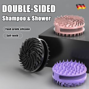 Double-sided silicone cleaning bath brush multi-function silicone bath scrubbing artifact baby bath massage brush Soft Silicone Body Scrubber Bath Brush With Ergonomic Handle Portable Shower Massage Cleaning Exfoliating Home Tool