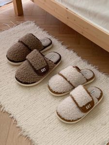 Dép Cotton Mùa Đông Ấm Áp Có Gấu Bông Cho Cặp Đôi Dép Lười Lót Trong Nhà Chống Trượt Cho Nam Và Nữ Dép Lười Lót Phong Cách Retro