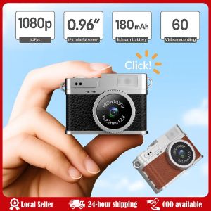 Mini Digital Camera 1080P Vlogging Camera LED Fill Light Video Recorder HD 2MP with 0.96 Inch IPS Screen Retro Digital Camera