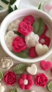 เม็ดบัวลอยแฟนซีวาเลนไทน์ กุหลาบ+หัวใจ+ดอกเดซี่+ใบHome made100%ต้นตำรับสูตรคุณยายBy jasmine