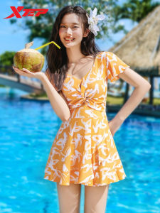 XTEP | Fashionable Print Slim Fit Tummy Cover One-piece Swimsuit
