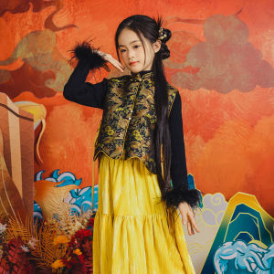New Year Limited Edition Little Honey Childrens Clothing Traditional Chinese Style Vest Girls Trendy Autumn Winter Spring
