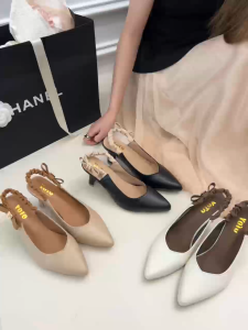 YOTO Stiletto Heels For Women Elegant Pointed Peep-Toe & Open-Back Slip-On Nude Sandals