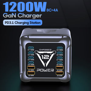 1200W GaN USB Type C Charger 140W 100W PD3.1 PPS QC4.0 Fast Charging Station For MacBook Laptop iPad Tablet iPhone 17 16 Samsung