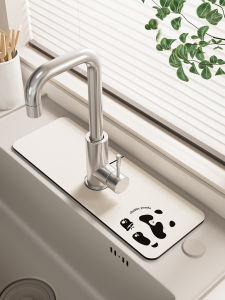 Kitchen Bathroom Sink Mat Cuttable Water Absorbent Pad Bathroom Laundry Room Decorative Modern Simple Style Machine Knitted