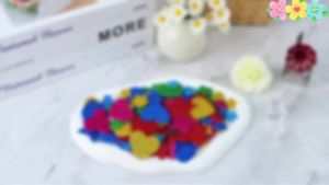 625Pcs Glitter Heart Foam Stickers Colorful Self Adhesive Mini Star Heart Shapes StickerFoam Sticker for Valentines Day