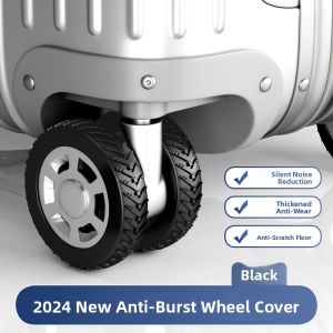MONLEYTA | Thickened Rubber Protection Cover For Luggage Wheels Travel Suitcase Glider Cover Replacement Universal Wheel Accessories Silent