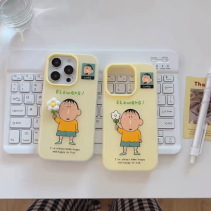 น่ารัก การ์ตูน โง่ สองในหนึ่ง เคสแข็งเจลสำหรับ iPhone 11 12 13 14 15 16 17 Pro Max Plus เคส Air ป้องกันลายนิ้วมือ ฝาครอบป้องกันแบบด้านสำหรับเคส iPhone17