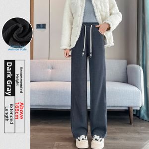 Khaki Wool Blend Thermal Straight Leg Pants Extra Thick