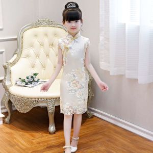 Princess Cheongsam Dress Childrens Ceremony Clothes Girls Traditional Hanfu Ancient Guzheng Performance Costume Summer New Arrival
