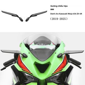 Gương Chiếu Hậu Chỉnh Được Cho Kawasaki NINJA 636 ZX6R 2019-2025 CNC Stealth Sport Winglet Phụ Kiện Gương Chiếu Hậu Bên