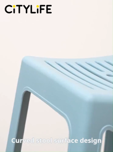 Citylife Plastic Stool Stackable Simple Chair Stackable Living Room Dining Stool PP Material - (Hold Up To 120kg)