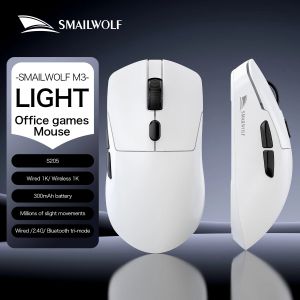 SMAILWOLF | SMAILWOLF M3 M3Pro Tri-Mode Wireless Gaming Mouse 12000 DPI 1000Hz Bluetooth 2.4G USB-C M3Pro with Charging Dock for PC Laptop