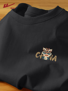 เสื้อยืดแขนยาวผู้ชาย Pure Cotton Warrior สีดำ ทรงหลวม ทรงหลวม ฤดูใบไม้ผลิและฤดูใบไม้ร่วง เสื้อคอกลม ระบายอากาศได้ดี