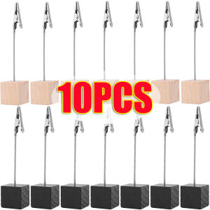 10pcs New Portable Wooden Place Card Holder Clips Wedding Place Card Holder Table Photo Memo Number Name Clips Base